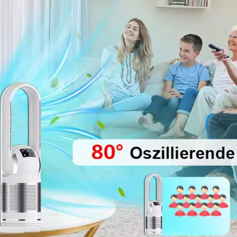 Multifunktionel Smart Home HEPA-filterluftrenser med bladefri varmelegeme og kølerblæser